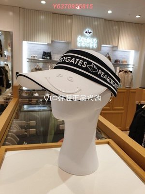 韓國代購PEARLY GATES高爾夫帽子女春夏LOGO文字圖案無頂遮陽帽