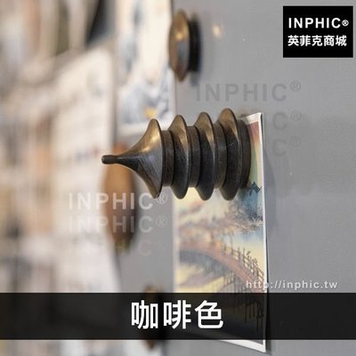 INPHIC-照片牆貼桌面木頭工藝冰箱貼擺飾磁鐵木雕-咖啡色_fWI4