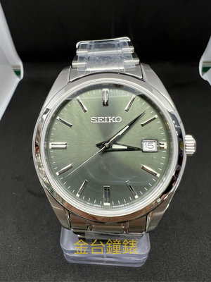 【金台鐘錶】SEIKO精工 (時尚簡約)(藍寶石水晶鏡面)防水100米(綠面) 40mm 男錶 SUR527P1