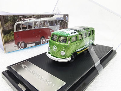 汽車模型 車模 收藏模型1/64 大眾巴士車模 T1 1962 廂式貨車合金車模型 星巴克