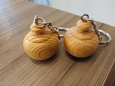 台灣檜木“聚寶盆”小鑰匙圈2個