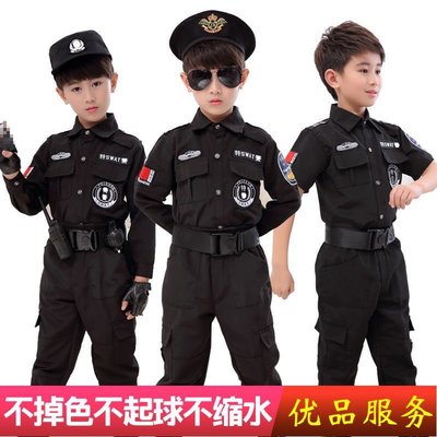 【熱賣精選】警裝制服兒童警官服裝警男童公安小軍裝訓練服裝特警衣服小警察服