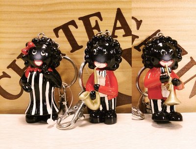 黑人娃娃 Golliwog 鑰匙圈組單隻 : 經典 復古 黑人 娃娃  商品 週邊 收藏 居家 裝飾 工業風 雜貨