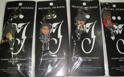 In memory of Michale Jackson 1958~2009 麥克傑克森 紀念版 手機吊飾 黑色造型4款合售~日版現貨