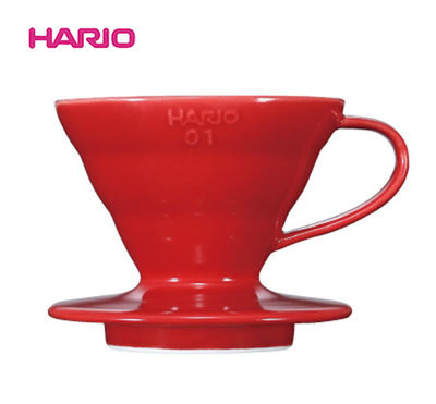 ~✬啡苑雅號✬~日本HARIO V60 01有田燒瓷石濾杯1-2杯 VDC-01R 瓷器濾杯 手沖濾杯 咖啡濾器 紅色