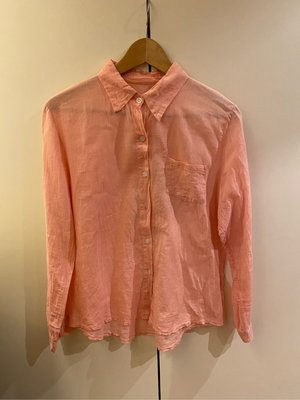 粉色系長袖薄襯衫