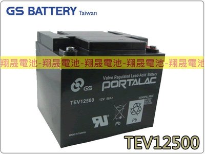 彰化員林翔晟電池-全新 統力GS 電動車電池/TEV12500(12V50Ah)限量優惠