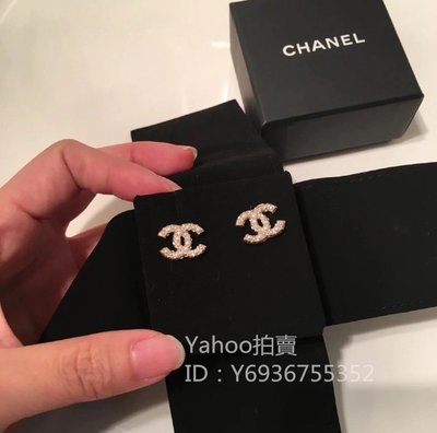 simon二手正品 夏季爆款 Chanel香奈兒 水鑽珍珠雙c 針式 Logo耳環經典款 現貨