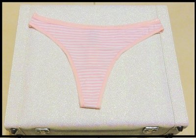 【cheerio】美國Victoria's Secret/維多利亞的秘密/粉色條紋運動風丁字褲/任選五件1100元+免運