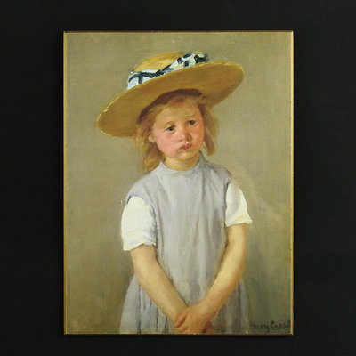 《重生拍賣》瑪麗·卡薩特之作，戴草帽的孩子Child in a Straw Hat ，複刻版。A3625 PB