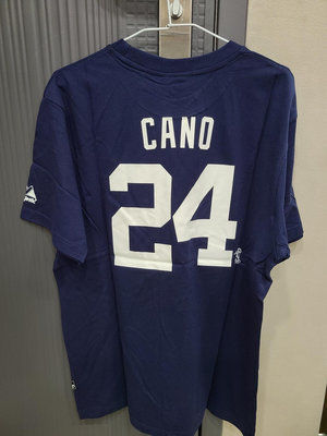 MLB Majestic洋基隊CANO背號T 丈青L/條紋2XL
