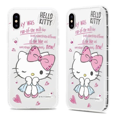正版 Hello Kitty 空壓氣墊防摔水鑽保護軟殼-甜心款 iPhone 6 Plus / 6S Plus