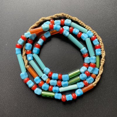 西藏印度非洲貿易珠多寶老琉璃項鍊多彩民族風配飾手串毛衣鍊