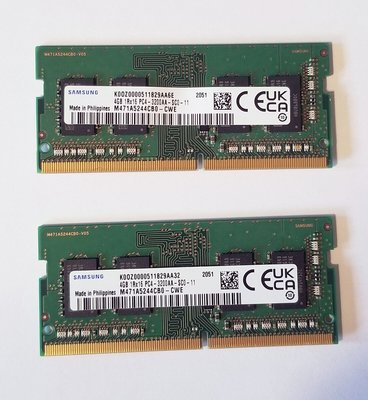 三星 DDR4 4G 1RX16 PC4-3200AA-SC0 M471A5244CB0-CWE筆電記憶體