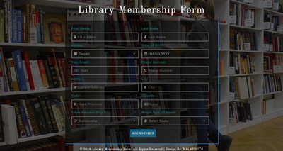Library Membership Form 響應式網頁模板、HTML5+CSS3、網頁設計  #05044