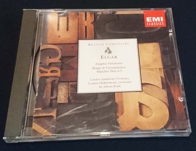 二手CD 德國版 ELGAR ENIGMA POMP MARCHES BARBIROLLI EMI