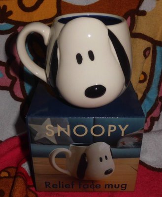 日版﹝限定﹞※SNOOPY Relief face mug史努比※【史努比立體浮雕頭型】陶瓷馬克杯