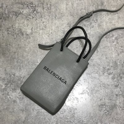 Balenciaga phone holder 灰色購物包《精品女王全新&二手》
