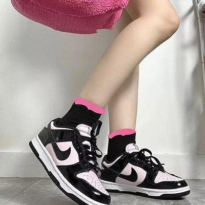Nike/DunkLow女子新款漆皮黑粉復古低幫板鞋DJ9955-600