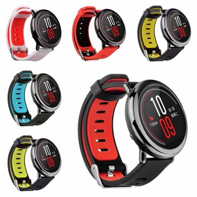 森尼3C-華米amazfit華為watch2錶帶矽膠雙色替換腕帶22mm錶帶-品質保證