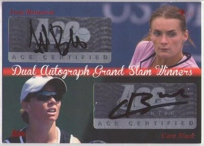 網球 2012 ACE Grand Slam 女單好手 Cara Black + Iveta Benesora 雙人簽名卡 ~~