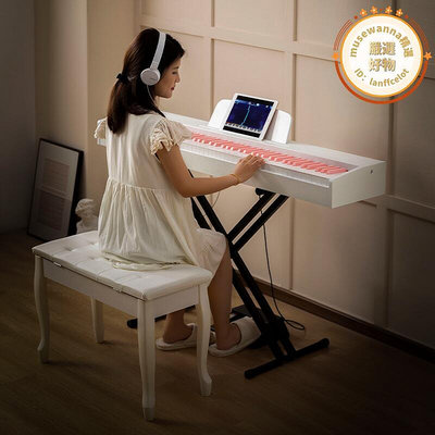 ROLYCA羅立卡RB20可攜式電子琴88鍵重錘電子琴櫻花粉色鍵電子鋼琴
