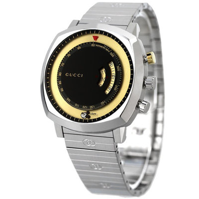 GUCCI YA157307 古馳 手錶 40mm 黑色面盤 不鏽鋼錶帶 男錶