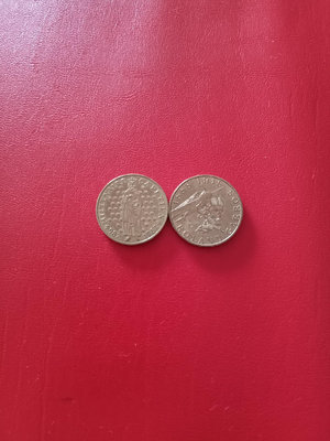 【二手】 法國1987年、1988年10法朗紀念幣，帶光品，1～2圖2618 錢幣 硬幣 紀念幣【明月軒】
