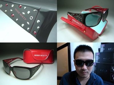 信義計劃 眼鏡 MISS SIXTY MX252S 太陽眼鏡 外黑內 棗紅色 大膠框 可配 抗藍光 sunglasses