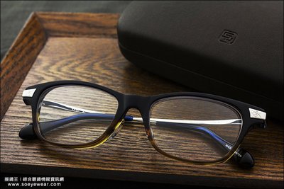 杉本圭‧日本手工眼鏡,超硬板材8~12mm厚切-KS-87-C.4  純鈦鏡腳
