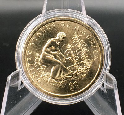 全新美國2009年薩卡加維亞美洲原住民 -種植莊稼1美元紀念幣-D版(丹佛鑄幣廠)