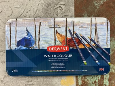 藝城美術~英國 Derwent 德爾文 Water colour 藝術家頂級水性色鉛筆精緻鐵盒組-72色#32889