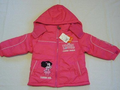 女小童 FASHION GIRL 桃紅色 防風 鋪棉 拉鍊外套~~適1~3歲穿~~16.17號~~歡迎切貨
