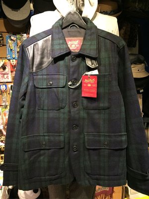 [變身館日本服飾] ~Woolrich～格紋～獵裝～夾克~外套～短大衣～毛料材質～羊皮～日本購入~全新現品～M～出清價