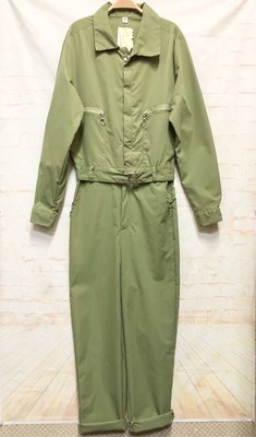 橄欖綠 連身衣 工作服 長褲 腰間綁帶造型 帥氣 L號  工作褲 套裝