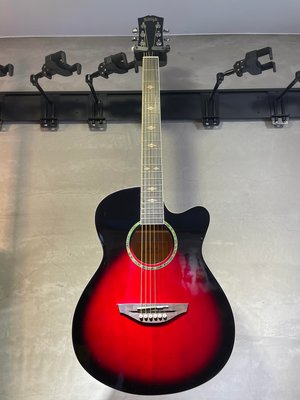 【六絃樂器】全新精選漸層紅色 Borya FGS-13C 40吋 民謠吉他 / 附台灣製超厚琴袋