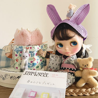 日本 ouioui 娃衣 blythe 小布 和服 套裝有兔