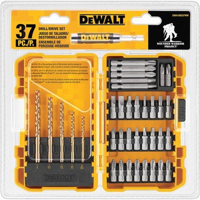 DEWALT 新款37 件式鑽孔驅動裝置衝擊起子電鑽配件套組