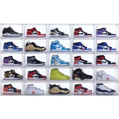 現貨|AJ籃球鞋盒收納盒透明收藏展示磁鐵高邦防氧化亞克力防塵潮鞋架柜