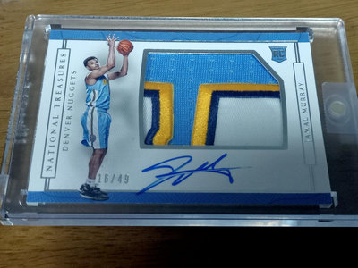 Jamal Murray 2017-18 National Treasures 大國寶 限量49張 RPA 新人球衣Patch簽名卡 卡面簽名