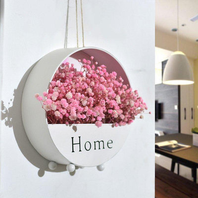 創意客廳臥室裝飾花束粉色滿天星干花擺設墻壁掛飾陽台 特價