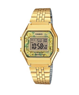 CASIO手錶 經緯度鐘錶 金色復古數字型電子錶 LED光 台灣CASIO公司貨【超低價1190】LA680WGA-9C