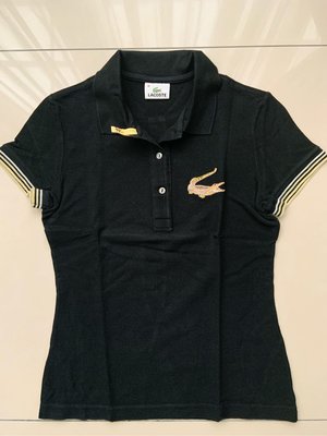【Lacoste】經典鱷魚大革新 黑色Polo衫