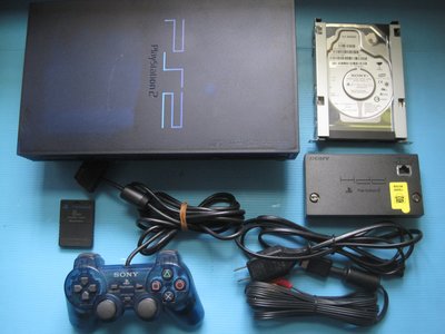 日製 PS2 SCPH-50000 MB/NH 透明籃.主機一組附稀有配件硬碟 網卡  .