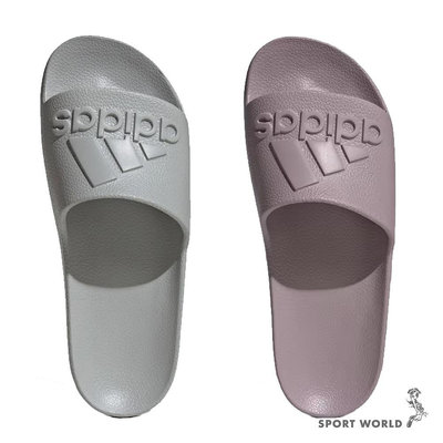 Adidas 拖鞋 男鞋 女鞋 防水 ADILETTE AQUA SLIDES 灰/紫【運動世界】IF6068/IF6067