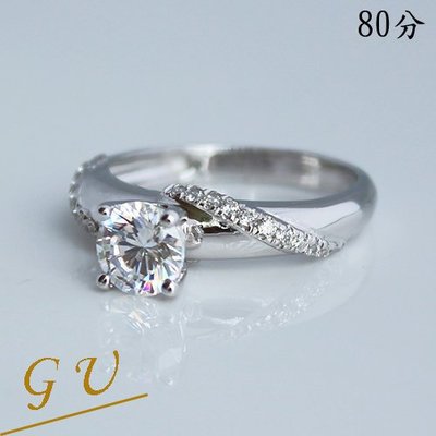 【GU鑽石】A63情人節禮物鋯石戒指八心八箭銀戒指求婚戒指  GresUnic Apromiz  80分完美擬真鑽戒