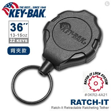 【angel 精品館 】 KEY BAK Ratch-It 鎖定 36" 超級負重伸縮鑰匙圈(附背夾)0KR2-4A21