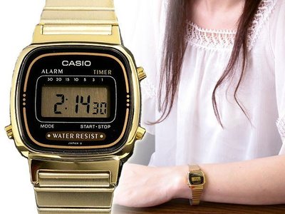 CASIO 卡西歐 熱銷復古小金錶×黑框 方形數位電子錶LA670WGA-1學生錶♡25mm電子錶