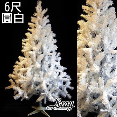 節慶王【X050009】6呎圓頭樹(白)(不含飾品、燈飾)，聖誕樹/聖誕佈置/聖誕空樹/聖誕造景