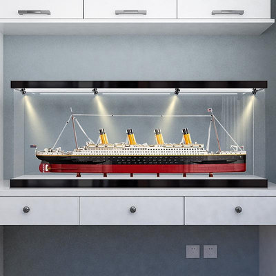 10294 泰坦尼克號亞克力展示盒適用樂高積木模型防塵罩玩具收納盒~芙蓉百貨